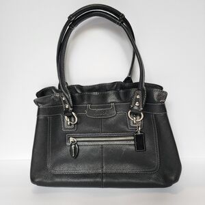 Coach Penelope Elegant Black Pebble Leather Satchel/Shoulder Bag